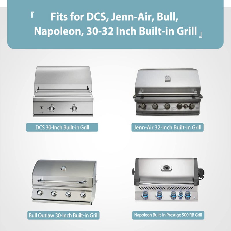 Shinestar غطاء شواية مدمج SHINESTAR 33 بوصة لـ DCS و Jenn-Air و Bull و Napoleon و Coyote و Weber، مقاوم للماء والرياح، غطاء علوي لشواية الجزيرة، 33 بوصة عرض × 26.5 بوصة عمق × 24 بوصة ارتفاع - Image 2
